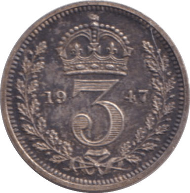 1947 MAUNDY THREEPENCE ( UNC ) 1 - MAUNDY THREEPENCE - Cambridgeshire Coins