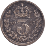 1947 MAUNDY THREEPENCE ( UNC ) 1 - MAUNDY THREEPENCE - Cambridgeshire Coins
