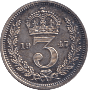 1947 MAUNDY THREEPENCE ( UNC ) 2 - MAUNDY THREEPENCE - Cambridgeshire Coins