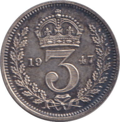 1947 MAUNDY THREEPENCE ( UNC ) 2 - MAUNDY THREEPENCE - Cambridgeshire Coins