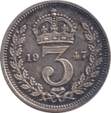 1947 MAUNDY THREEPENCE ( UNC ) 2 - MAUNDY THREEPENCE - Cambridgeshire Coins