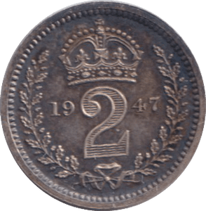 1947 MAUNDY TWOPENCE ( UNC ) 1 - MAUNDY TWOPENCE - Cambridgeshire Coins