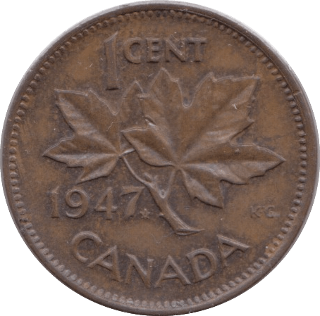 1947 ONE CENT CANADA - WORLD COINS - Cambridgeshire Coins