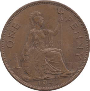 1947 PENNY BRITANNIA ( AUNC ) - PENNY - Cambridgeshire Coins