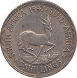 1947 SILVER 5 SHILLINGS SOUTH AFRICA - SILVER WORLD COINS - Cambridgeshire Coins