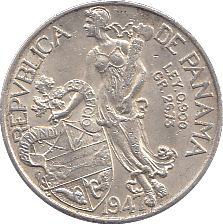 1947 SILVER BALBOA PANAMA - SILVER WORLD COINS - Cambridgeshire Coins