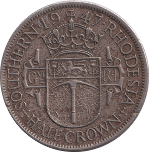 1947 SILVER HALF CROWN RHODESIA - SILVER WORLD COINS - Cambridgeshire Coins