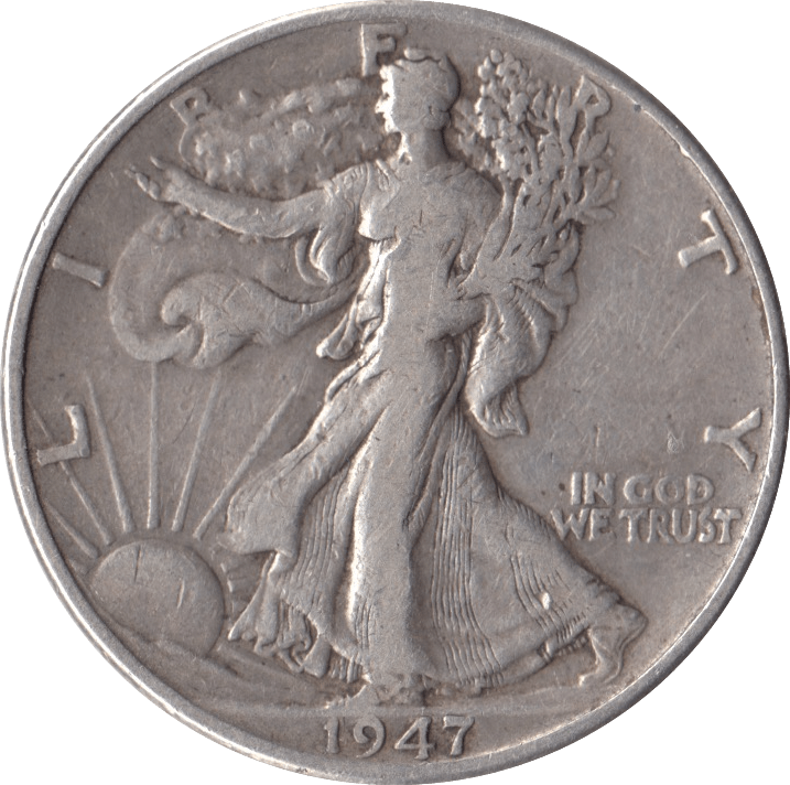 1947 SILVER HALF DOLLAR USA - SILVER WORLD COINS - Cambridgeshire Coins