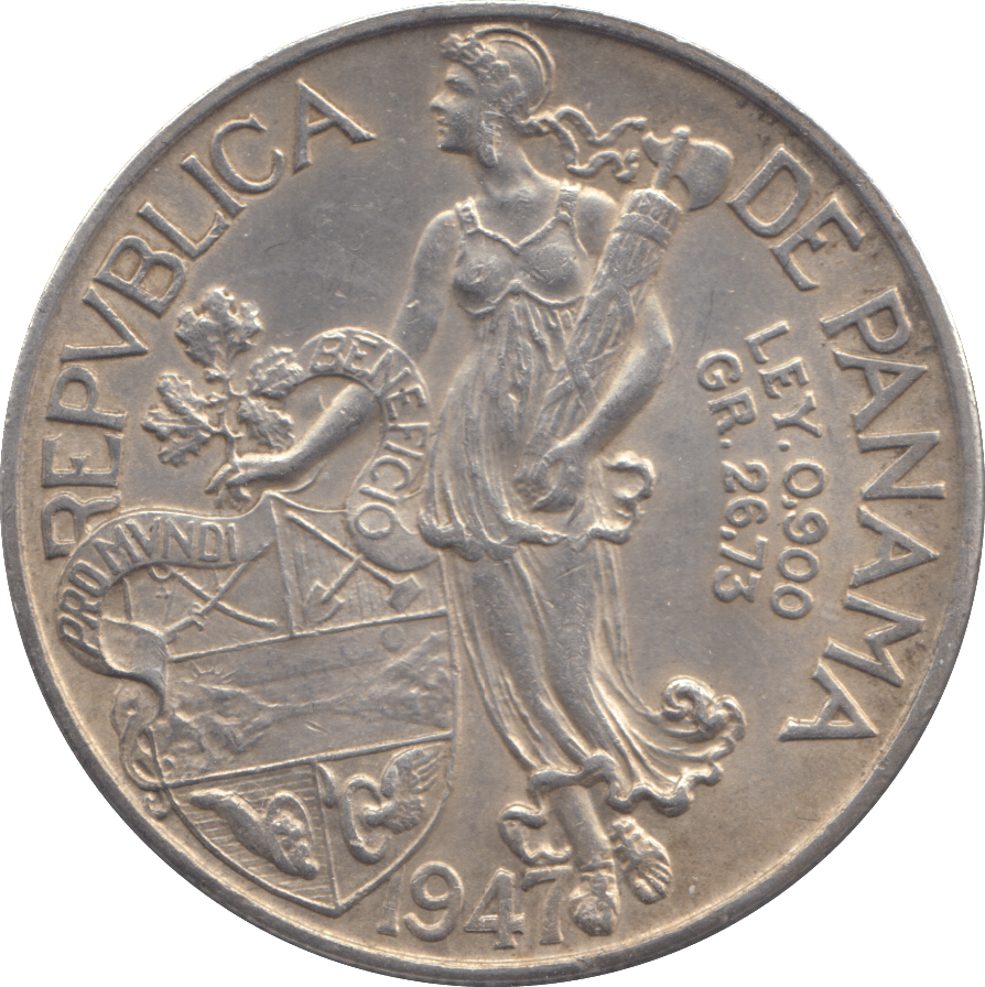 1947 SILVER PANAMA BALBOA - WORLD COINS - Cambridgeshire Coins