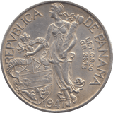 1947 SILVER PANAMA BALBOA - WORLD COINS - Cambridgeshire Coins