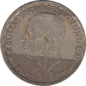1947 SILVER SWEDEN ONE KRONA - SILVER WORLD COINS - Cambridgeshire Coins