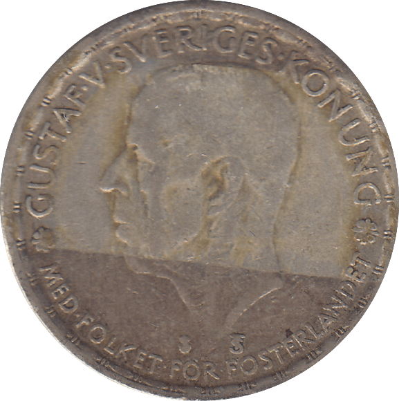 1947 SILVER SWEDEN ONE KRONA - SILVER WORLD COINS - Cambridgeshire Coins