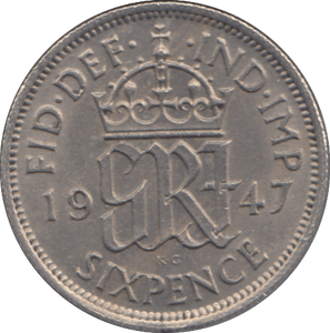 1947 SIXPENCE ( EF ) - SIXPENCE - Cambridgeshire Coins
