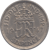 1947 SIXPENCE ( EF ) - SIXPENCE - Cambridgeshire Coins