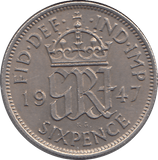 1947 SIXPENCE ( GVF ) - SIXPENCE - Cambridgeshire Coins