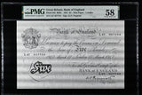 1947 WHITE FIVE POUNDS BANKNOTE PEPPIATT PMG 58 CHOICE ABOUT UNC L67057754 - PMG CERTIFIED ENGLISH BANKNOTES - Cambridgeshire Coins