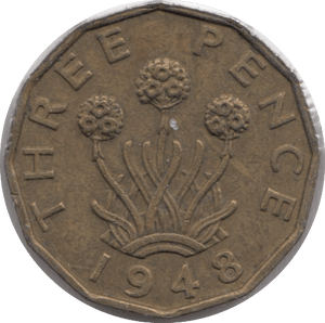 1948 BRASS THREEPENCE ( AUNC ) - THREEPENCE - Cambridgeshire Coins