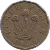 1948 BRASS THREEPENCE ( AUNC ) - THREEPENCE - Cambridgeshire Coins