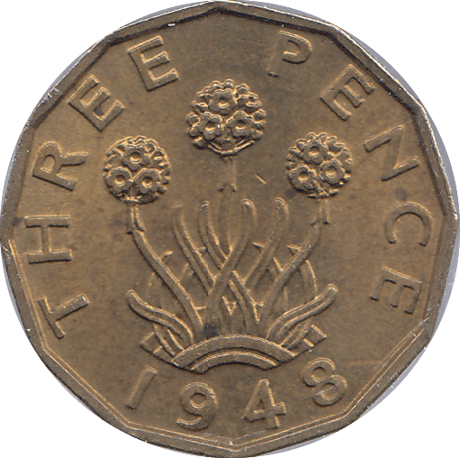 1948 BRASS THREEPENCE ( UNC ) - THREEPENCE - Cambridgeshire Coins