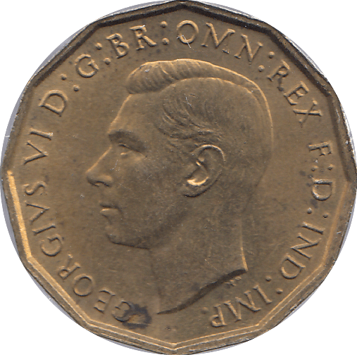 1948 BRASS THREEPENCE ( UNC ) - THREEPENCE - Cambridgeshire Coins