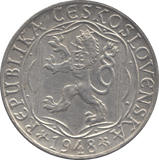 1948 CZECHOSLOVAKIA 100 KORUM - WORLD COINS - Cambridgeshire Coins