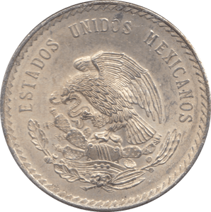 1948 FIVE SILVER PESOS MEXICO - SILVER WORLD COINS - Cambridgeshire Coins