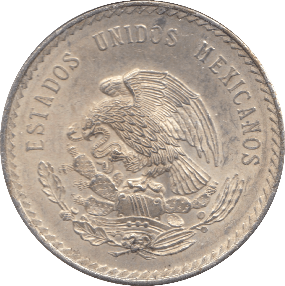 1948 FIVE SILVER PESOS MEXICO - SILVER WORLD COINS - Cambridgeshire Coins