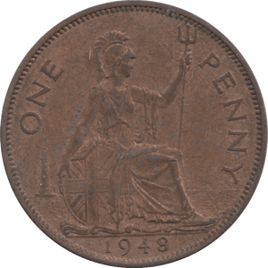 1948 PENNY BRITANNIA ( AUNC ) - PENNY - Cambridgeshire Coins