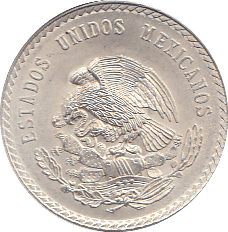 1948 SILVER 5 PESO MEXICO - SILVER WORLD COINS - Cambridgeshire Coins