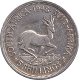 1948 SILVER 5 SHILLING SOUTH AFRICA - SILVER WORLD COINS - Cambridgeshire Coins