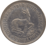 1948 SILVER 5 SHILLING SOUTH AFRICA - SILVER WORLD COINS - Cambridgeshire Coins