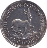 1948 SILVER 5 SHILLING SOUTH AFRICA - SILVER WORLD COINS - Cambridgeshire Coins