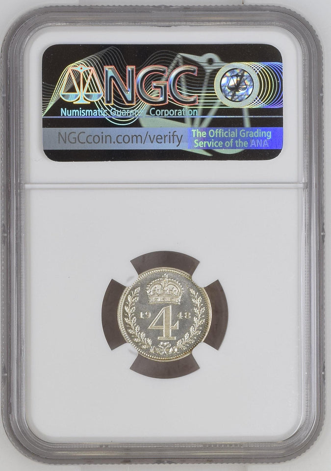 1948 SILVER MAUNDY FOURPENCE NGC MS 67 - NGC OTHER COINS - Cambridgeshire Coins