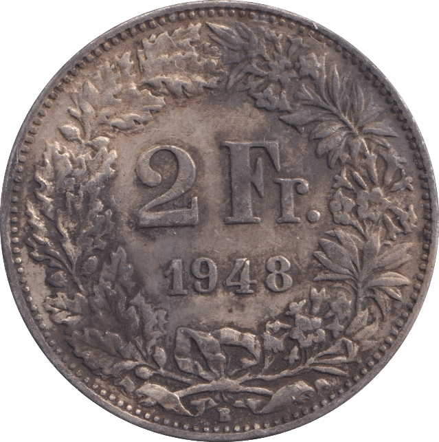 1948 TWO FRANCS FRANCE - SILVER WORLD COINS - Cambridgeshire Coins