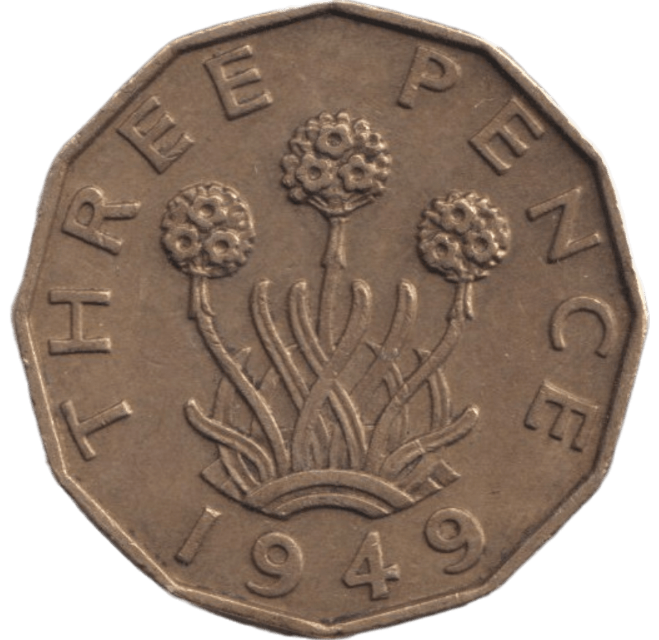 1949 BRASS THREEPENCE ( AUNC ) 2 - THREEPENCE - Cambridgeshire Coins
