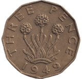1949 BRASS THREEPENCE ( AUNC ) 2 - THREEPENCE - Cambridgeshire Coins