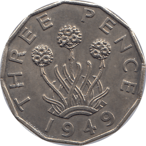 1949 BRASS THREEPENCE ( AUNC ) KD - THREEPENCE - Cambridgeshire Coins