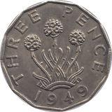 1949 BRASS THREEPENCE ( AUNC ) KD - THREEPENCE - Cambridgeshire Coins