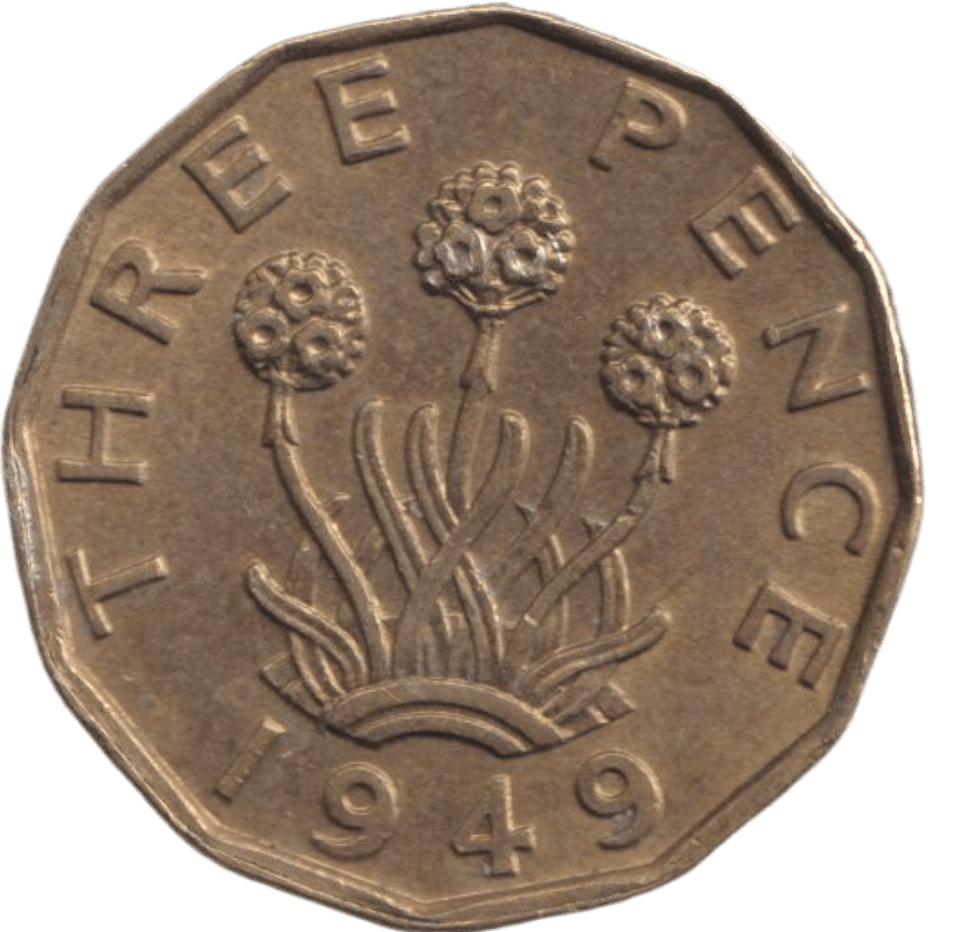 1949 BRASS THREEPENCE ( AUNC ) - THREEPENCE - Cambridgeshire Coins