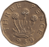 1949 BRASS THREEPENCE ( AUNC ) - THREEPENCE - Cambridgeshire Coins