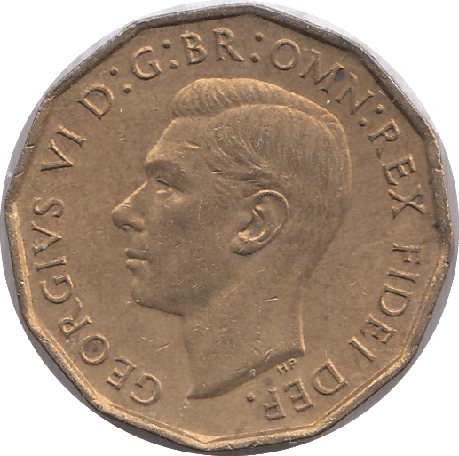 1949 BRASS THREEPENCE ( AUNC ) - THREEPENCE - Cambridgeshire Coins