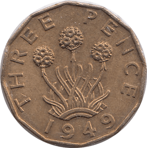 1949 BRASS THREEPENCE ( AUNC ) - THREEPENCE - Cambridgeshire Coins
