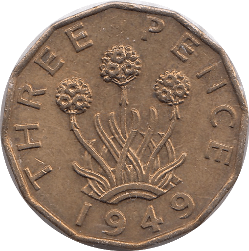 1949 BRASS THREEPENCE ( AUNC ) - THREEPENCE - Cambridgeshire Coins