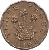 1949 BRASS THREEPENCE ( AUNC ) - THREEPENCE - Cambridgeshire Coins