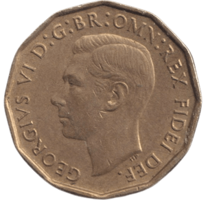 1949 BRASS THREEPENCE ( AUNC ) - THREEPENCE - Cambridgeshire Coins