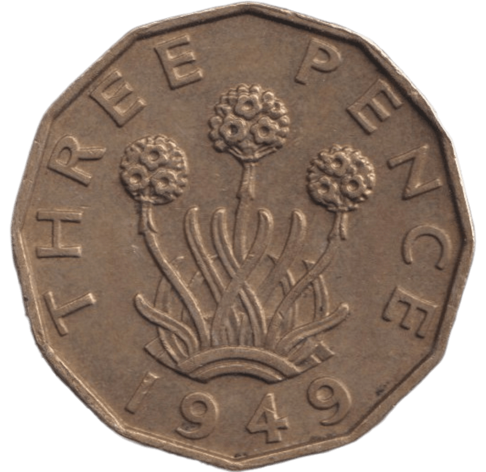 1949 BRASS THREEPENCE ( AUNC ) - THREEPENCE - Cambridgeshire Coins