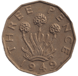1949 BRASS THREEPENCE ( AUNC ) - THREEPENCE - Cambridgeshire Coins