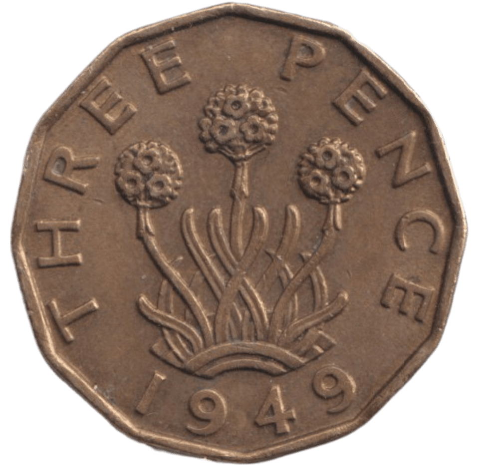 1949 BRASS THREEPENCE ( AUNC ) - THREEPENCE - Cambridgeshire Coins