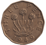 1949 BRASS THREEPENCE ( AUNC ) - THREEPENCE - Cambridgeshire Coins
