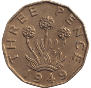 1949 BRASS THREEPENCE ( AUNC ) - THREEPENCE - Cambridgeshire Coins